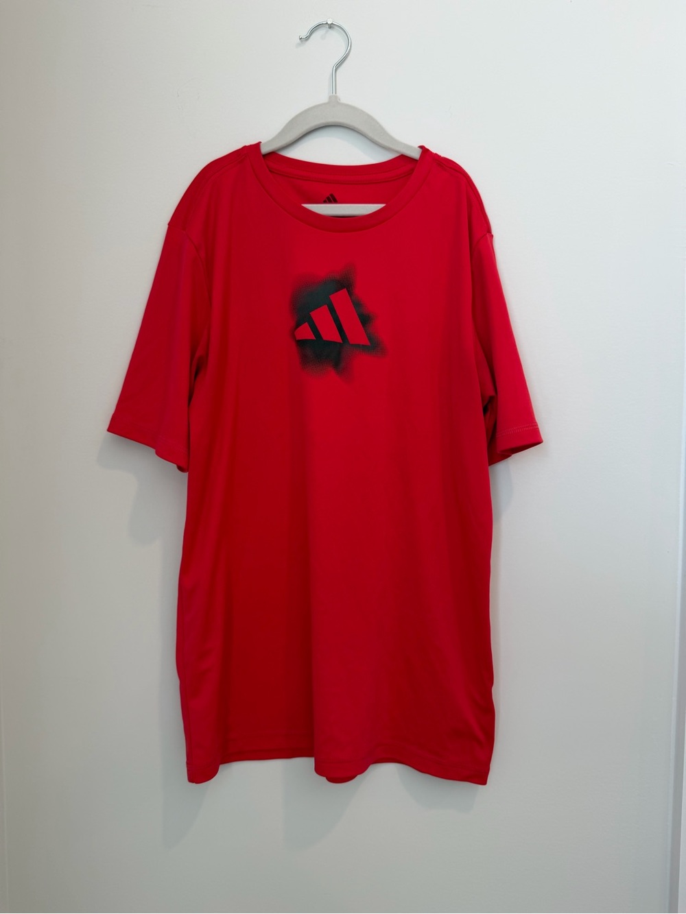 Adidas Boy’s Red Short Sleeve Tee with Black Logo